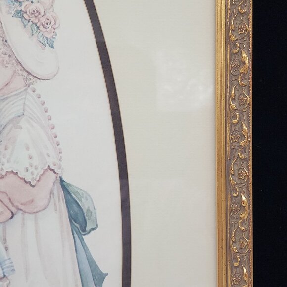 Vintage Wood Picture Photo Frame Ornate Detailed Gold Girl Print 13.5"x25.5" - Picture 4 of 16